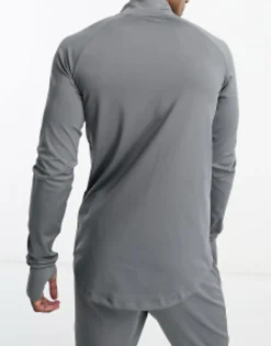 Sportswear*4505 Icon Muscle Fit Training Sweatshirt With 1/4 Zip Dark Grey