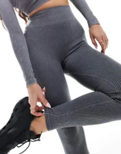 Trousers & Leggings*4505 Icon Seamless Rib Gym Leggings In Washed Grey