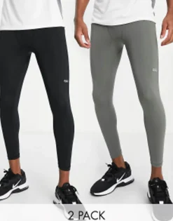 Sportswear*4505 Icon Training Tights With Quick Dry 2 Pack Black/ Grey