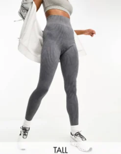 Tall*4505 Tall Icon Seamless Rib Legging In Grey Washed Grey