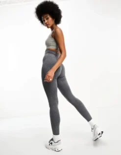 Tall*4505 Tall Icon Seamless Rib Legging In Grey Washed Grey