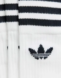 Gifts*adidas Originals Adicolor Trefoil 3 Pack Crew Socks In White