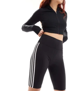 Trousers & Leggings*adidas Originals Adicolor Three Stripe High Waisted Legging Shorts In Black
