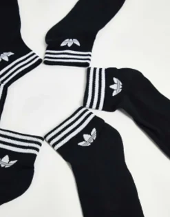 Socks & Tights*adidas Originals Adicolor Trefoil 3 Pack Ankle Socks In Black