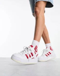 Sportswear*adidas Originals Forum Xlg Platform Trainers In And Red White