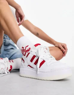 Sportswear*adidas Originals Forum Xlg Platform Trainers In And Red White