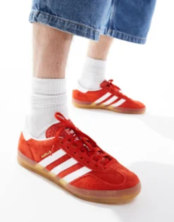 Sportswear*adidas Originals Gazelle Indoor Trainers In Red With Gum Sole Bold Orange/Ftw