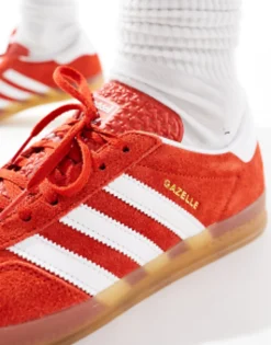 Sportswear*adidas Originals Gazelle Indoor Trainers In Red With Gum Sole Bold Orange/Ftw