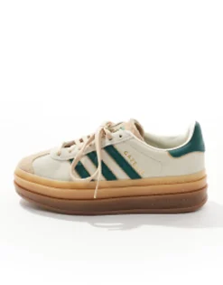 Sportswear*adidas Originals Gazelle Bold Platform Trainers In /Green With Gum Sole Cream