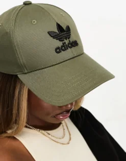 Hats*adidas Originals Trefoil Cap In Olive Khaki Green