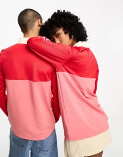 Polo Shirts*adidas Originals Unisex Adicolor 70'S Long Sleeve Polo Top In Red Better Scarlet