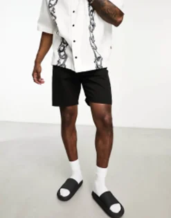 Shorts*ADPT Twill Wide Fit Shorts In Black