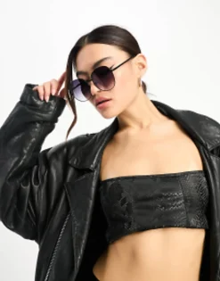 Sunglasses*Aire Atria Oversized Circle Sunglasses In Black