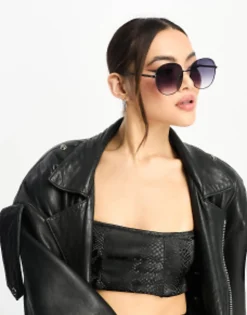 Sunglasses*Aire Atria Oversized Circle Sunglasses In Black