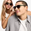 Sunglasses*AJ Morgan Grad School Retro Round Festival Sunglasses In Two-Tone Green