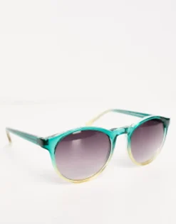Sunglasses*AJ Morgan Grad School Retro Round Festival Sunglasses In Two-Tone Green