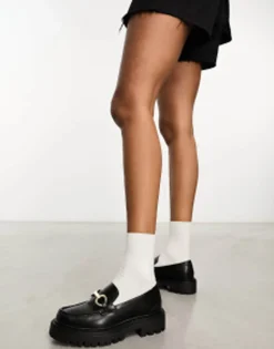 Loafers*ALDO Baberiel Chunky Loafers With Gold Trim In Black
