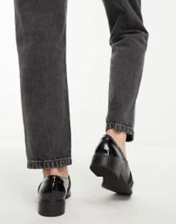 Loafers*ALDO Encore Embellished Loafers In Patent Black