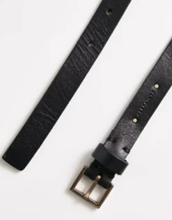Belts*AllSaints 18Mm Leather Stud Belt In Black Black/Warm Brass