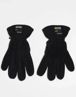Gloves*Alpha Industries Label Fleece Gloves In Black