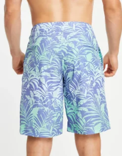 Swimwear*American Eagle 10 Inch Welt Palm Print Boardshorts In Blue