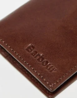 Gifts*Barbour Colwell Small Billfold Wallet In Brown Classic/Brown