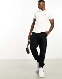 Polo Shirts*Barbour International Essential Tipped Short Sleeve Polo Shirt In Off White Whisper White