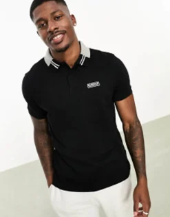 Polo Shirts*Barbour International Lydden Short Sleeve Polo Shirt In Black