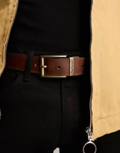 Belts*Barbour Reversable Tartan Leather Belt In Dark Brown Classic/Brown