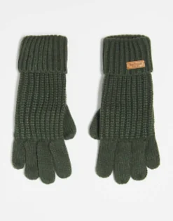Gloves*Barbour Saltburn Knitted Gloves In Khaki Olive
