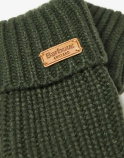 Gloves*Barbour Saltburn Knitted Gloves In Khaki Olive