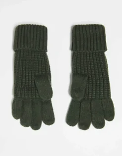 Gloves*Barbour Saltburn Knitted Gloves In Khaki Olive