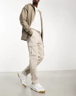 Trousers & Chinos*Bershka Cargo Trouser In Sand