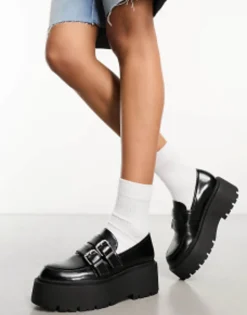 Loafers*Bershka Chunky Loafer With Buckle Detail In Black