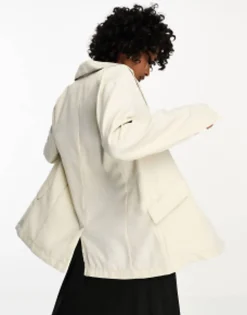 Suits & Tailoring*Bershka Oversized Blazer In Stone Grey