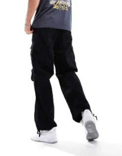 Trousers & Chinos*Bershka Parachute Cargo Trousers In Black