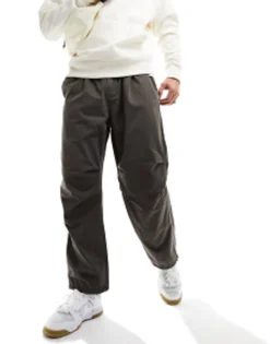 Trousers & Chinos*Bershka Parachute Trouser In Excluisve To Asos Brown