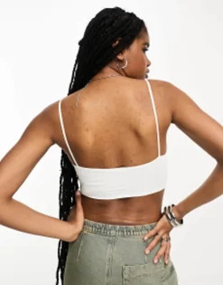 Multipacks*Bershka Slinky V-Neck Cami Top 2 Pack In Red & White Red And White
