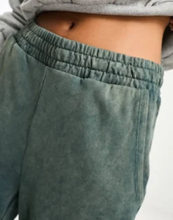 Tracksuits & Joggers*Bershka Wide Leg Joggers In Acid Wash Blue
