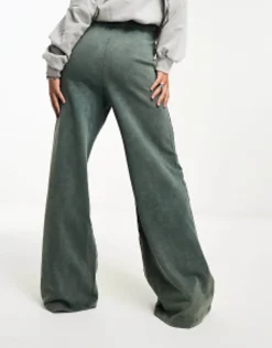 Tracksuits & Joggers*Bershka Wide Leg Joggers In Acid Wash Blue