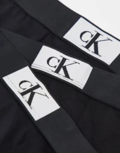 Underwear*Calvin Klein Ck 96 3 Pack Cotton Low Rise Trunks In Black