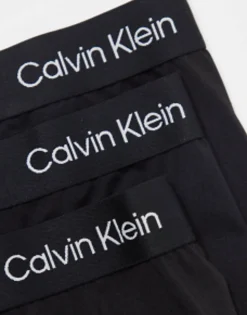 Underwear*Calvin Klein Ck 96 3 Pack Cotton Low Rise Trunks In Black