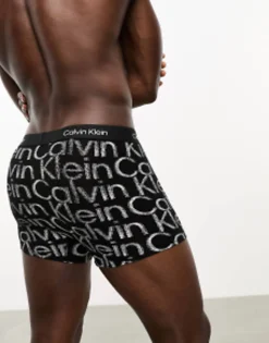 Underwear*Calvin Klein Ck 96 Trunk In Logo Print Black/Logo Print