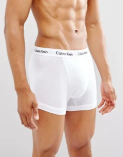 Underwear*Calvin Klein Cotton Stretch 3-Pack Trunks In Black,White And Grey Black/White/Grey