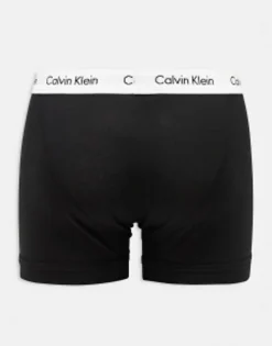 Underwear*Calvin Klein Cotton Stretch 3 Pack Trunks In Black