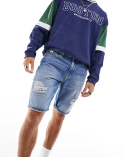 Shorts*Calvin Klein Jeans Cc Regular Denim Shorts In Light Wash Blue Denim Light