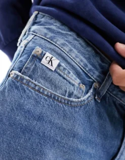 Shorts*Calvin Klein Jeans Cc Regular Denim Shorts In Light Wash Blue Denim Light