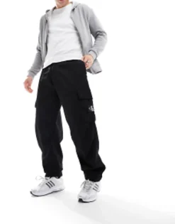Trousers & Chinos*Calvin Klein Jeans Essential Regular Cargo Pants In Black Ck Black
