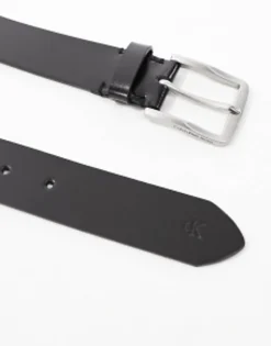 Belts*Calvin Klein Jeans Flat Classic Leather Belt In Black
