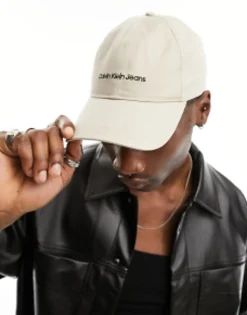 Caps & Hats*Calvin Klein Jeans Institutional Logo Cap In Taupe Plaza Taupe